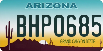 AZ license plate BHP0685