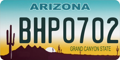 AZ license plate BHP0702