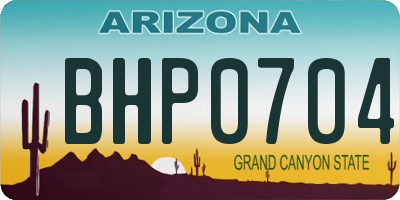 AZ license plate BHP0704