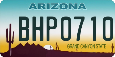AZ license plate BHP0710