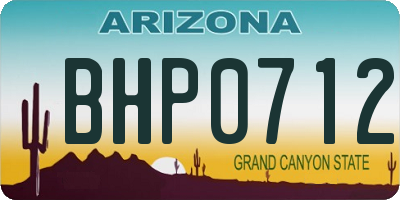 AZ license plate BHP0712