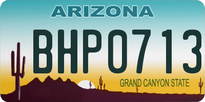 AZ license plate BHP0713