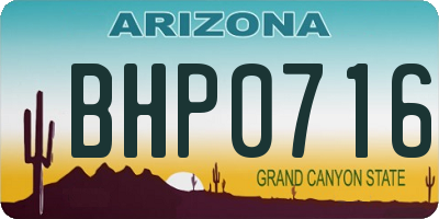 AZ license plate BHP0716