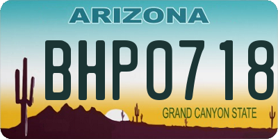 AZ license plate BHP0718