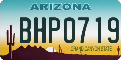 AZ license plate BHP0719