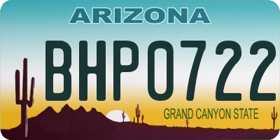 AZ license plate BHP0722