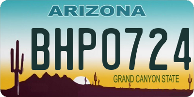 AZ license plate BHP0724