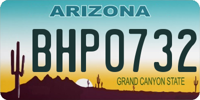 AZ license plate BHP0732