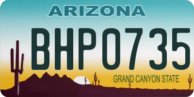 AZ license plate BHP0735