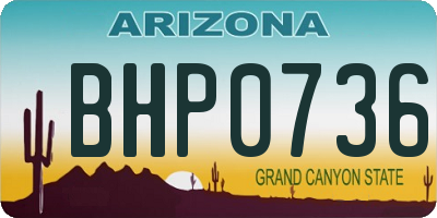 AZ license plate BHP0736