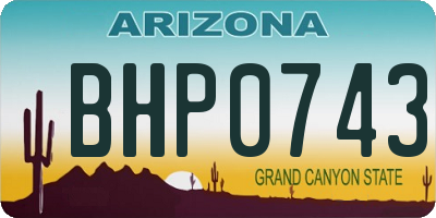 AZ license plate BHP0743