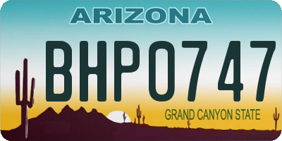 AZ license plate BHP0747