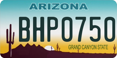 AZ license plate BHP0750