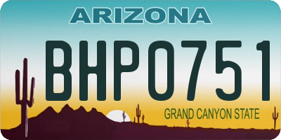 AZ license plate BHP0751