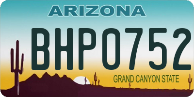 AZ license plate BHP0752