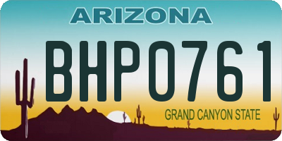 AZ license plate BHP0761