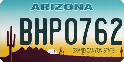 AZ license plate BHP0762