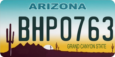AZ license plate BHP0763