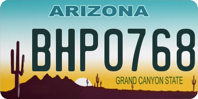 AZ license plate BHP0768