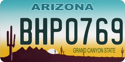 AZ license plate BHP0769