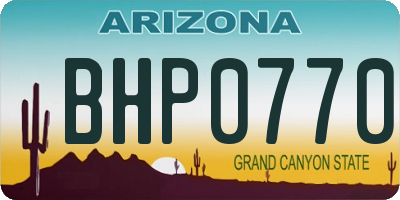 AZ license plate BHP0770