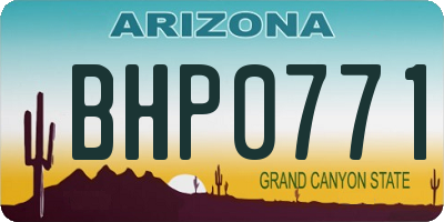 AZ license plate BHP0771