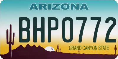AZ license plate BHP0772