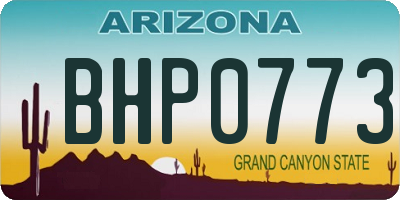 AZ license plate BHP0773