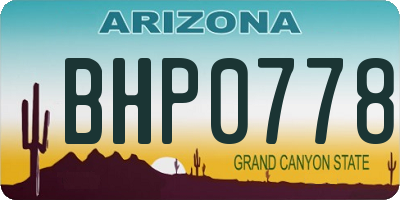 AZ license plate BHP0778