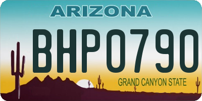 AZ license plate BHP0790