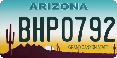 AZ license plate BHP0792