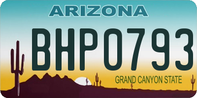 AZ license plate BHP0793