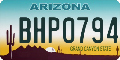 AZ license plate BHP0794
