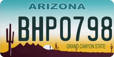 AZ license plate BHP0798