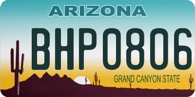 AZ license plate BHP0806