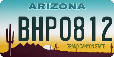AZ license plate BHP0812