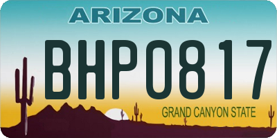AZ license plate BHP0817