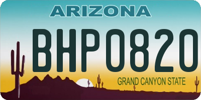 AZ license plate BHP0820
