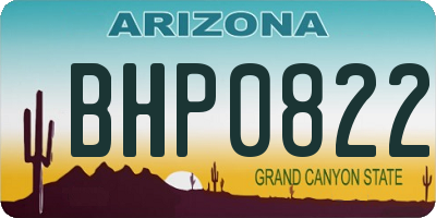 AZ license plate BHP0822
