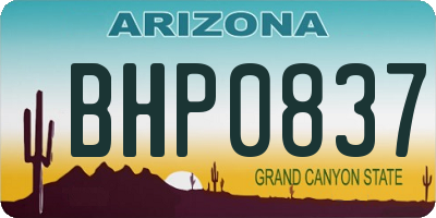AZ license plate BHP0837