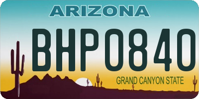 AZ license plate BHP0840