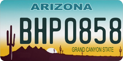 AZ license plate BHP0858