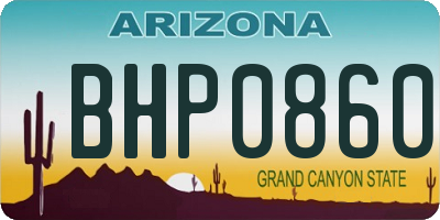 AZ license plate BHP0860
