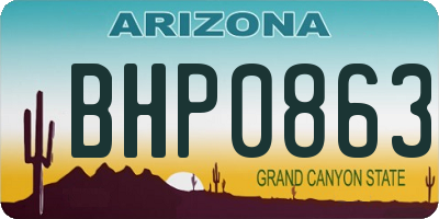 AZ license plate BHP0863
