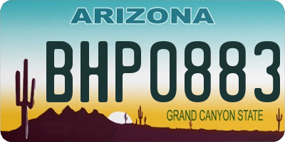 AZ license plate BHP0883