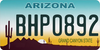 AZ license plate BHP0892