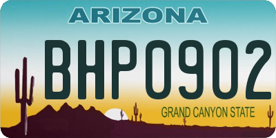 AZ license plate BHP0902