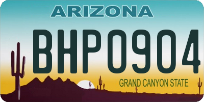AZ license plate BHP0904