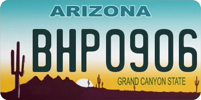 AZ license plate BHP0906
