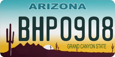 AZ license plate BHP0908